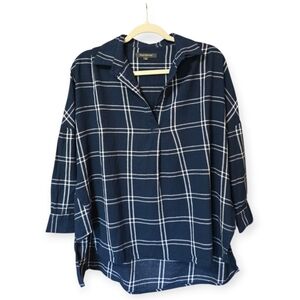 French Connection Womens Pull Over Check Flannel Medium